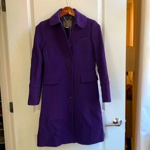 Purple Jcrew Doublecloth Day Coat size 2